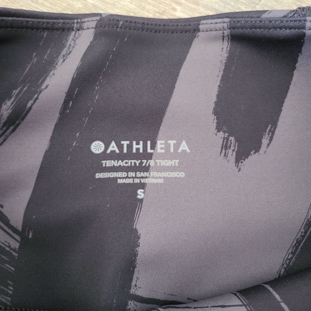 Athleta US Women's Size Small Tenacity 7/8 Tight Leggings Black Gray Athletic - Picture 6 of 11